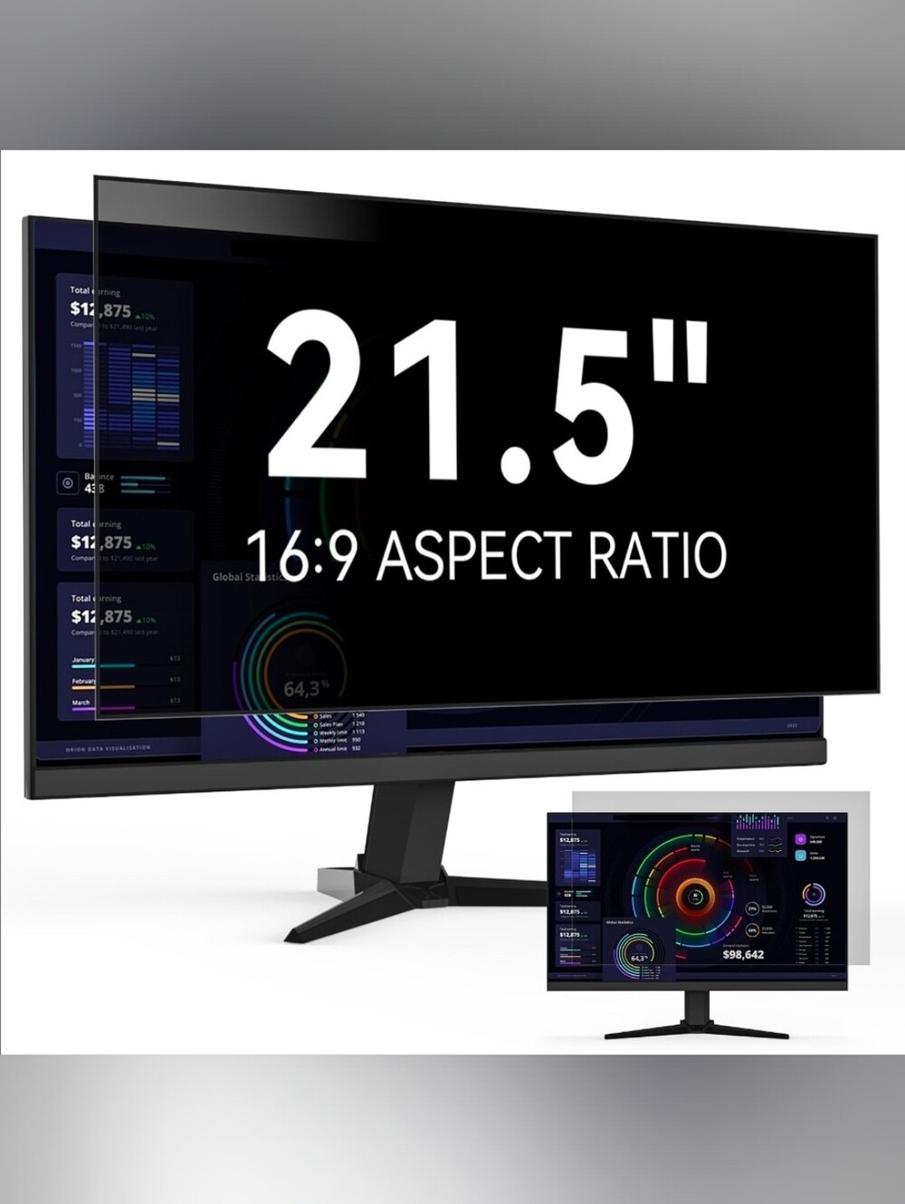 21.5 Inch Computer Privacy Screen Filter for 16:9 Widescreen Monitor